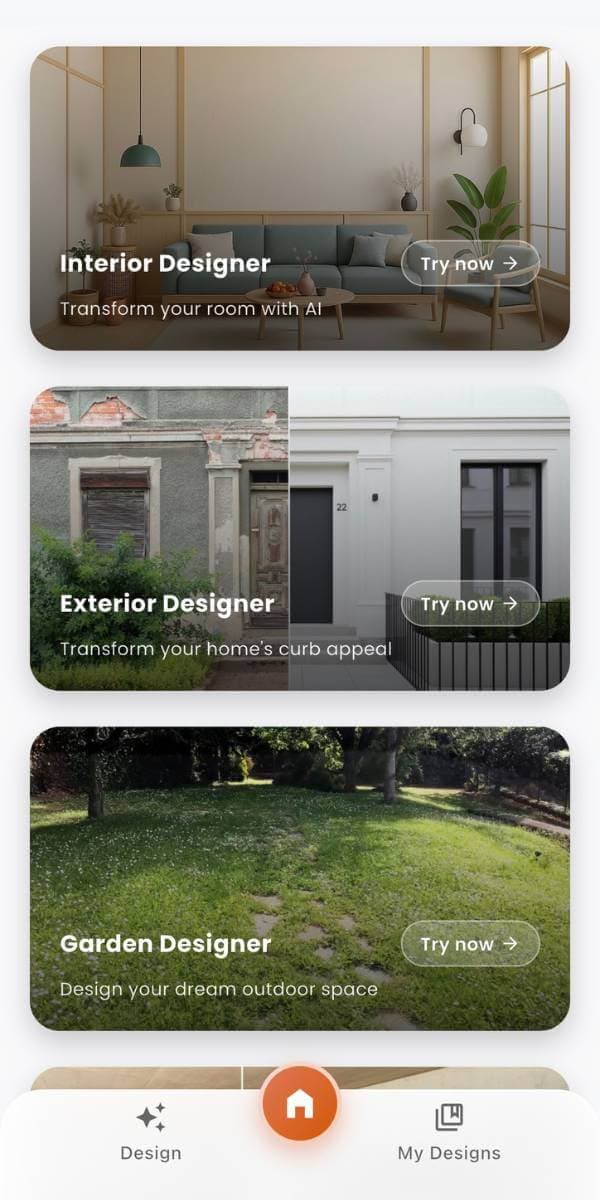 DecorAI Raumplaner App Vorschau zeigt eine wunderschöne Raum-Transformation