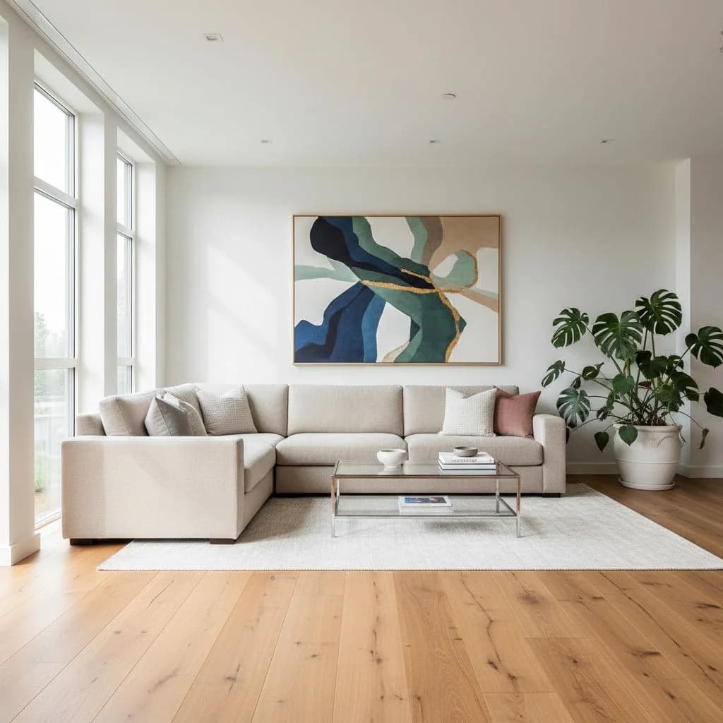 KI Raumgestaltung App zeigt Wohnzimmer-Transformation mit DecorAI